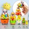 Aevvv - Easter Wooden Cartoon Bunny Decorations Gifts, Handmade Russian Matryoshka Stacking Nesting Dolls Set -5 pcs